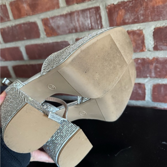 Wild Fable Silver Rhinestone Platform Heels - Picture 4 of 5